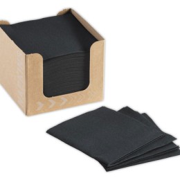 1 Lot de 50 Serviettes à cocktail 20 x 20 cm - NOIR