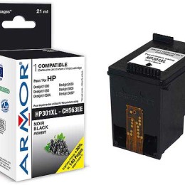 1 Cartouche d'encre ARMOR noire compatible HP 301XL