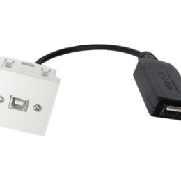 Plastron45x45USB B F/USB A F ampli-0,2m
