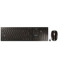 CHERRY DW 9100 SLIM clavier Souris incluse Universel RF sans fil + Bluetooth AZERTY Français Noir