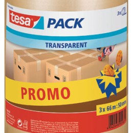 1 Lot de 3 Rouleaux adhésifs d'emballage TESA  polypropylène - 66mx50mm transpar