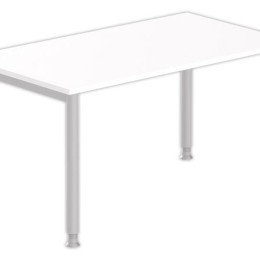 1 Table 160 x 80 blanc - pieds aluminium