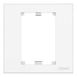 Cadre simple UK - cadre qui accueille deux modules - s'adapte à TC3 BACKBOX1G ou à tout boîtier UK standard simple (pattress) - 86 x 86 mm - plastique - blanc