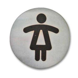 1 Plaque de signalisation ronde "Toilettes femmes"