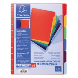 1 Jeu d'intercalaires 6P. pour protège-document amovible