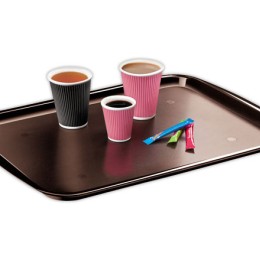 1 Plateau de service rectangulaire empilable marron 45X35