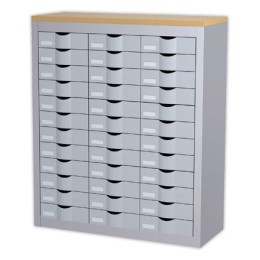 1 Meuble 36 tiroirs 3 colonnes PAPERFLOWmétal - coloris aluminium