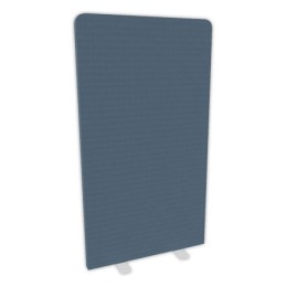 1 Cloison acoustique tissu gris pied plat blanc 180x100 cm montée