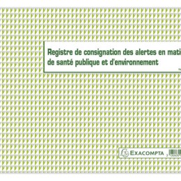 1 Registre d'alertes santé et environnement - 24x32 cm - 20 pages