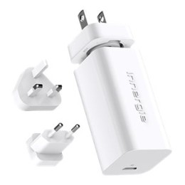 INNERGIE Powergear 60C Le plus petit adaptateur secteur 60W Cable USB/C- 1.5m Embouts de voyage UE.UK et US inclus