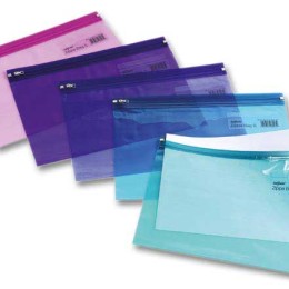 1 Sachet de 5 Enveloppes Zip pour format A4 - assortis