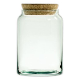 1 Pot en verre recyclé avec couvercle liège 0,86L