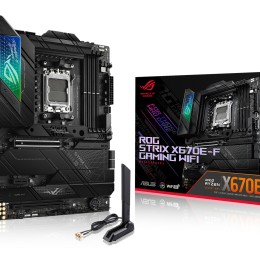 ASUS ROG Strix X670E-F Gaming WiFi - Carte-mère - ATX - Socket AM5 - AMD X670E Chipset - USB-C 3.2 Gen 2x2, USB 3.2 Gen 1, USB-C 3.2 Gen2, USB 3.2 Gen 2 - 2.5 Gigabit LAN, Wi-Fi 6, Bluetooth - carte graphique embarquée (unité centrale requise) - audio HD