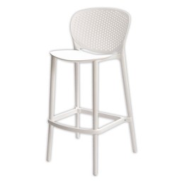 1 Lot de 2 TABOURETS  INTERIEUR / EXTERIEUR POLYPRO BLANC