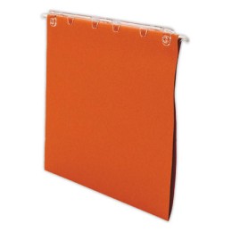 1 Boite de 25 Dossiers suspendus tiroirs Kraft recyclé - orange - Fond V