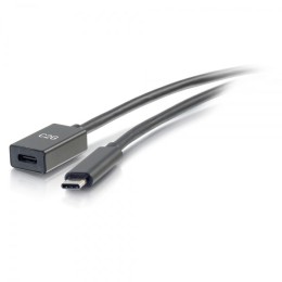 C2G 3ft USB-C to C 3.1 (Gen 2) Male to Female Extension Cable (10Gbps) - Câble d'extension USB - 24 pin USB-C (M) pour 24 pin USB-C (F) - USB 3.1 Gen 2 / Thunderbolt 3 - 3 A - 90 cm - moulé - noir
