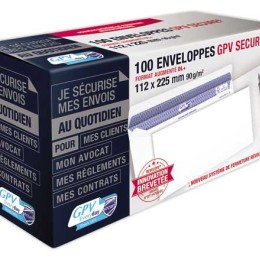 1 Boite de 100 Enveloppes Secure blanches 112x225 mm 90g GPV
