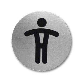 1 Plaque de signalisation ronde "Toilettes hommes"
