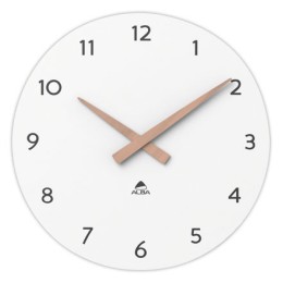 1 Horloge murale milena blanche 30 cm cadran bois
