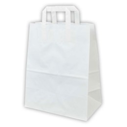 1 Boite de 250 Sacs kraft blanc fond 170 x 260  x H 250 mm OK contact alim