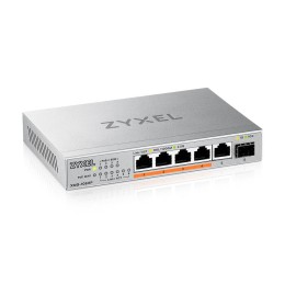 Zyxel XMG-100 Series XMG-105HP - Commutateur - non géré - non géré - 5 x 100/1000/2.5G (PoE++) + 1 x Gigabit SFP / 10 Gigabit SFP+ - de bureau, fixation murale - PoE++ (70 W)