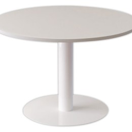 1 Table EASYDESK ronde Ø115cm pied blancplateau blanc