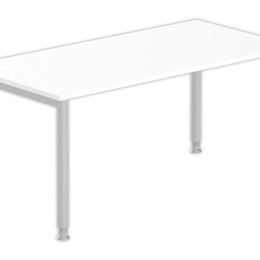 1 Table 140 x 80 blanc - pieds aluminium