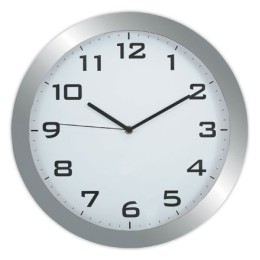 1 Horloge murale silencieuse FIDUCIAL gris métal 38 cm