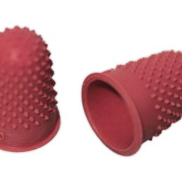 1 Lot de 12 Doigtier en caoutchouc  pour femme - Diam.16 mm rouge