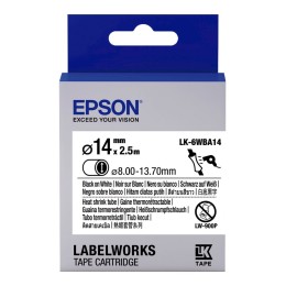 EPSON Ruban LK-6WBA14 - Gaine thermorétractable HST Noir/Blanc d14/2,5