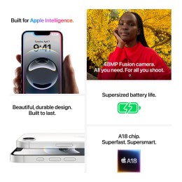 Apple iPhone 16e - 5G smartphone - double SIM / Mémoire interne 512 Go - écran OEL - 6.1" - 2532 x 1170 pixels - rear camera 48 MP - front camera 12 MP - blanc
