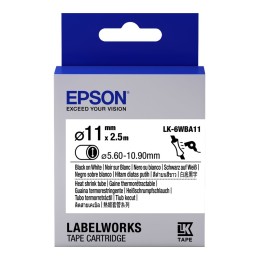 EPSON Ruban LK-6WBA11 - Gaine thermorétractable HST Noir/Blanc d11/2,5