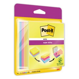 1 Bloc cube Super Sticky Post-it® 4 Couleurs Easy Select, 76x76mm