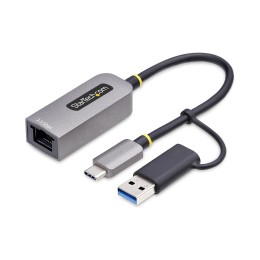 StarTech.com 2.5GbE USB-C to Ethernet Adapter with USB-A Converter - Adaptateur réseau - USB-C 3.2 Gen 1 / Thunderbolt 3 - Ethernet 10M/100M/1G/2,5 Gigabit - gris sidéral