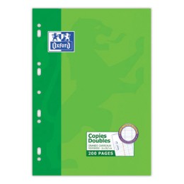 1 Etui de 50 Copies doubles Oxford, avec marge, A4,perforé, seyès, 200 p.