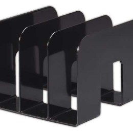 1 Carton de 2 Trieurs 3 compartiments en plastique noir (lot de 2 )