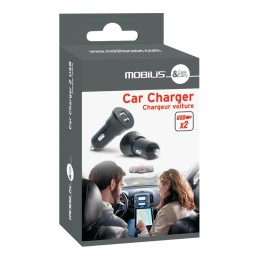 Car Charger 2 USB 12-24V-out 5.0V - 1x1A - 1x2.1A