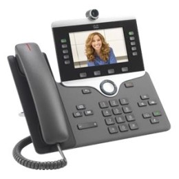 Cisco IP Phone 8845 - Visiophone IP - avec appareil photo numérique, Interface Bluetooth - SIP, SDP - 5 lignes - Charbon