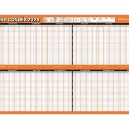 1 Planning annuel millésimé Bouchut - Vacances et Absences - 60x99 cm