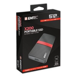 1 Disque dur externe SSD Emtec USB 3.1 -512Go