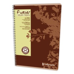 1 Cahier spirale recyclé A4, 70g, 5x5,180 pages