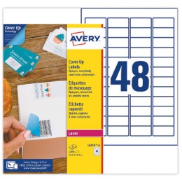 1 Étiquettes de masquage laser AVERY 45,7 x 21,2 mm 25 f x 48 étiquettes