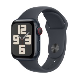 Apple Watch SE (GPS + Cellular) - 2e génération - 40 mm - aluminium minuit - montre intelligente avec bande sport - fluoroélastomère - minuit - taille du bracelet : S/M - 32 Go - Wi-Fi 4, Bluetooth, LTE - 4G - 27.8 g