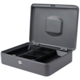 1 Caissette à monnaie avec serrure cylindrique 30cm gris