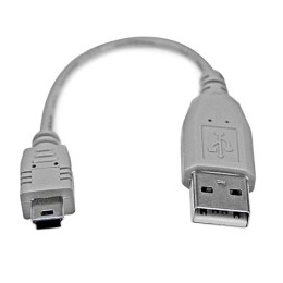 StarTech.com Câble USB 2.0 A vers Mini B de 15 cm - Cordon USB A vers USB Mini B - M/M - Câble USB - USB (M) pour mini USB type B (M) - USB 2.0 - 15 cm - gris - pour P/N: USB2002EXT2, USBEXTAA10BK, USBEXTAA3BK, USBEXTAA6BK, USBPLATE4