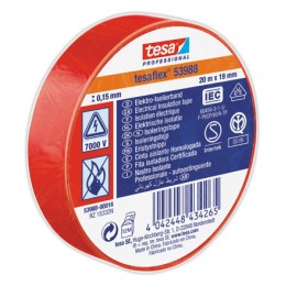 1 Ruban d'isolation PVC souple 20m X 19mm rouge