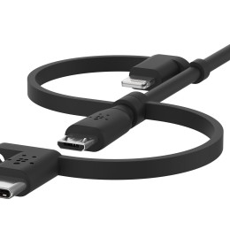 BELKIN Cable USB-A vers USB-C Lightning et MicroUSB