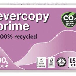 1 Carton de 5 Ramettes 500f. de papier recyclé 100% EVERCOPY PRIME A4 80G