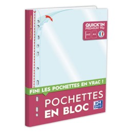 1 Lot de 40 Pochettes perforées Oxford Qkin bloc A4
