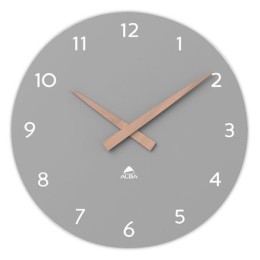 1 Horloge murale milena grise 30 cm cadran bois